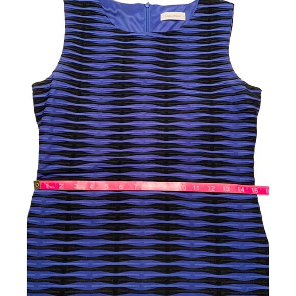 CALVIN KLEIN Womens Gorgeous Cobalt Blue & Black Sheath Dress Small Business - Picture 9 of 11